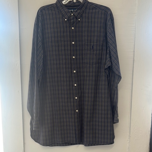Ralph Lauren Men's Blue Checkered Button Down Shirt Size 2XLT - Picture 1 of 5